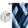 2 Stück Blaue Geometrische Form Gedruckter Vorhang für Heimdeko - Stangentaschen-Fensterbehandlung für Schlafzimmer, Büro, Küche