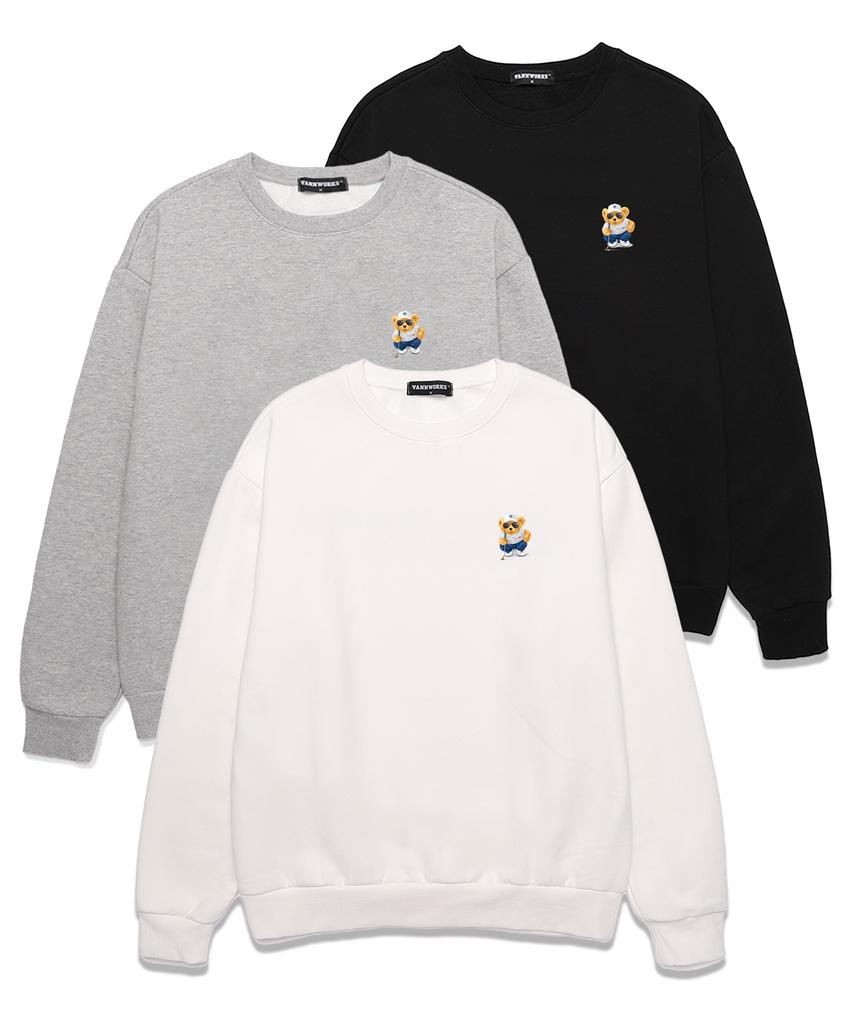 VANNWORKS Golf Bear Oversized Sweatshirt (Vndts103) White (Type A)