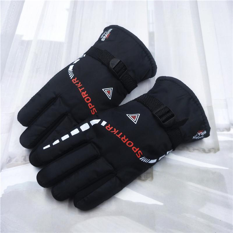 Men's Thickened Winter Cycling Gloves - Warm, Windproof, Non-Slip, Plus Velvet Skiing Style