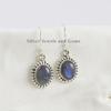 Natural Labradorite Earrings, 925 Sterling Silver Dainty Earrings, Oval Gemstone Earrings, Wedding Earring, Handmade Earrings for Gift