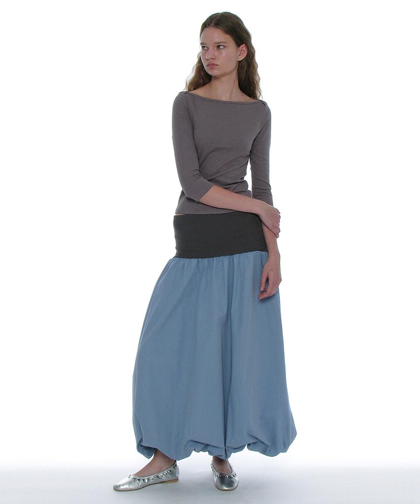 Partimento Woman 2-Way Puff Maxi Skirt_Pastel Blue