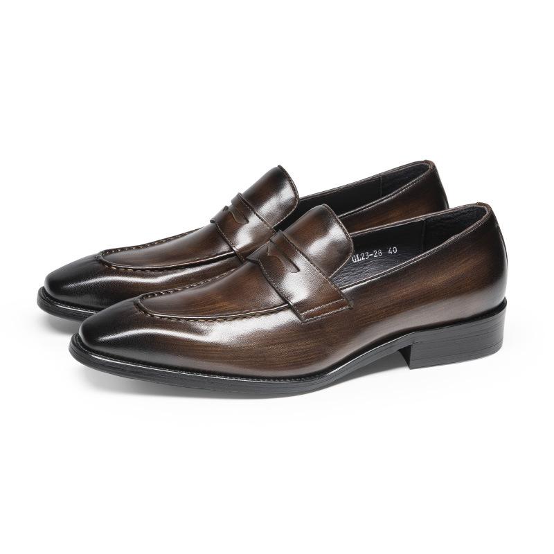 

Кожаная обувь Мужские кожаные лоферы Деловая обувь Чехол для ног Одна педаль Мужская обувь 44