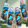 1PC Headphone Music Character Print 750ml Color Plastic Sports Water Bottle Leakproof Flip Straw Lid Suitable for Sports Office Home Use