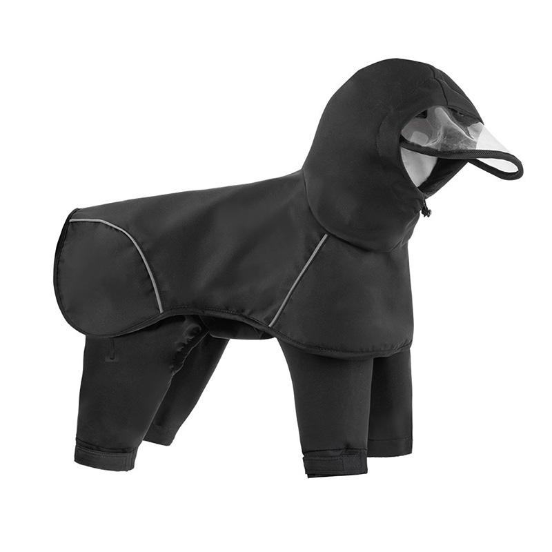 

Four legged Waterproof Raincoat Dog With Hood Rain Split Type Full Pack Raincoat Waterproof Jacket Small And Medium-sized Dog XS чёрный