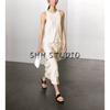 MD Spring/Summer New Arrival Women's Clothing Normcore Stylish Elegant Drape Vest Dress Tiered-Ruffle Long Dress 6681530