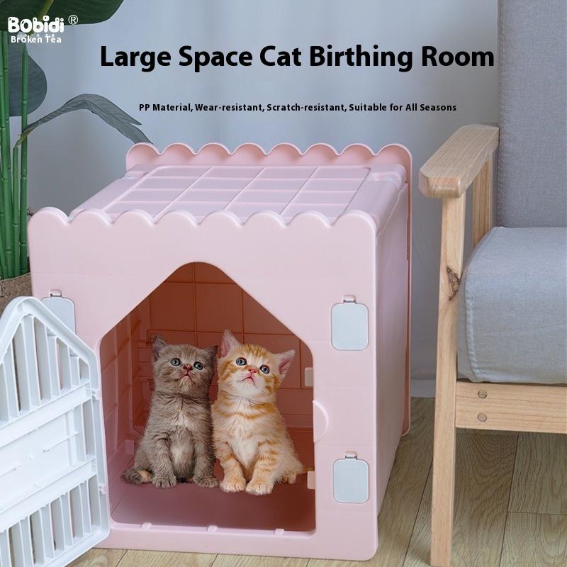 All-Weather Semi-Closed Plastic Pet House Waterproof Indoor Cat Bed Puppy Shelter Rainproof Dog Kennel for Kittens