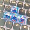 Handmade Translucent Shell Resin Keycaps for Mechanical Keyboards - Colorful Cross-Axis Design
