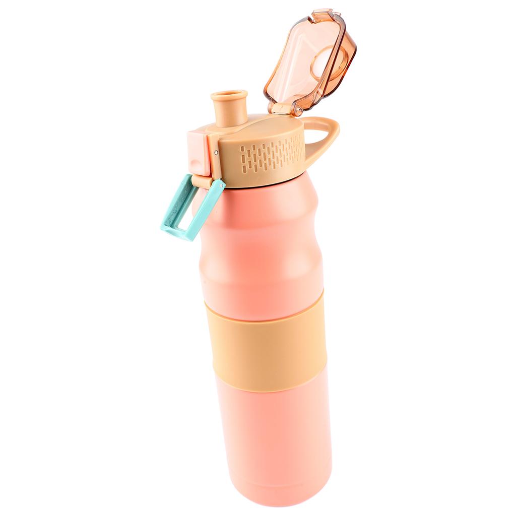 Thermal Cup 304 Stainless Steel Outdoor Portable Travel Student Sports Vacuum Cup High Capacity 680ml Pink