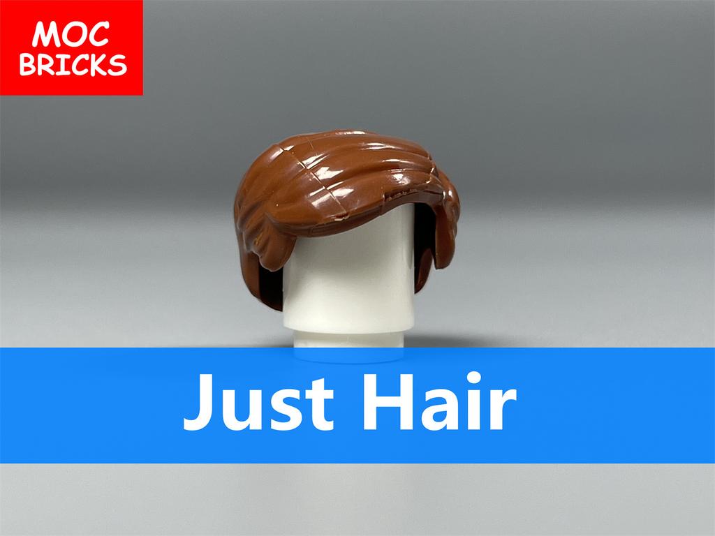 Non-Toxic 10Pcs/Lot Moc Bricks Brown Male Hairs For 4Cm Figure Body Wear Compatible With Major Brand Building Blocks Toys Dolls