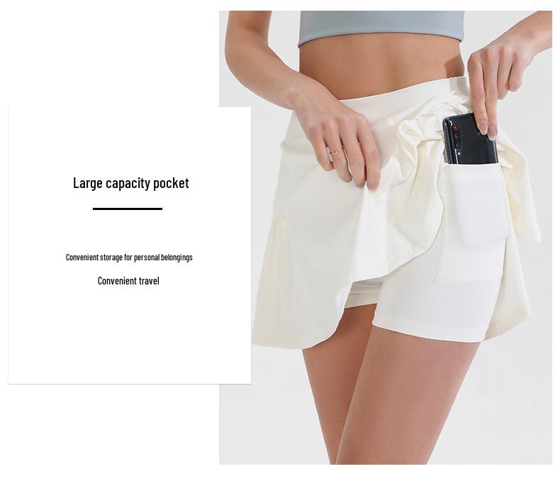 Women's Summer Two-Piece Sports Skort: Breathable, High-Waist Tennis Skirt with Anti-Exposure Yoga Shorts for Running and Training