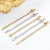 Stainless Steel Extended Chain Water Drop Tail Chain Love Tail Chain Vacuum Furnace Electroplating Necklace Bracelet Diy Jewelry