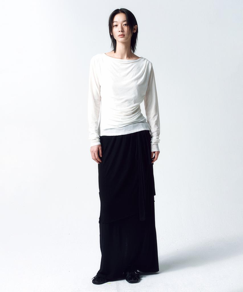 INSILENCE WOMEN 3-Layer Maxi Skirt Black