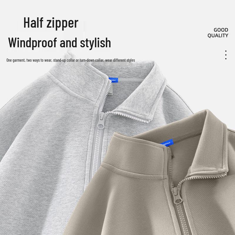 JEEP SPIRIT Men's 2025 Half-Zip Loose Sweatshirt