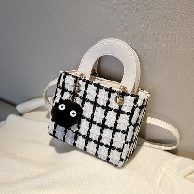 Fashion Woolen Plaid Handbag Autumn and Winter New Texture Universal Shoulder Crossbody Small Square Bag