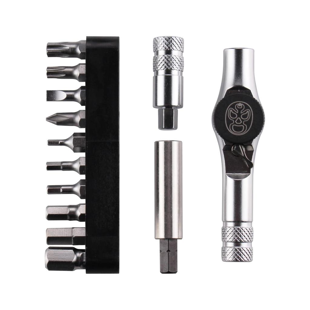 MACHOMAN Precision Screwdriver Set with Interchangeable Ratchet and 10 Compact and Suitable for Cars and Bicycles T-Handles, 1/4-Inch Wrench, Bits,