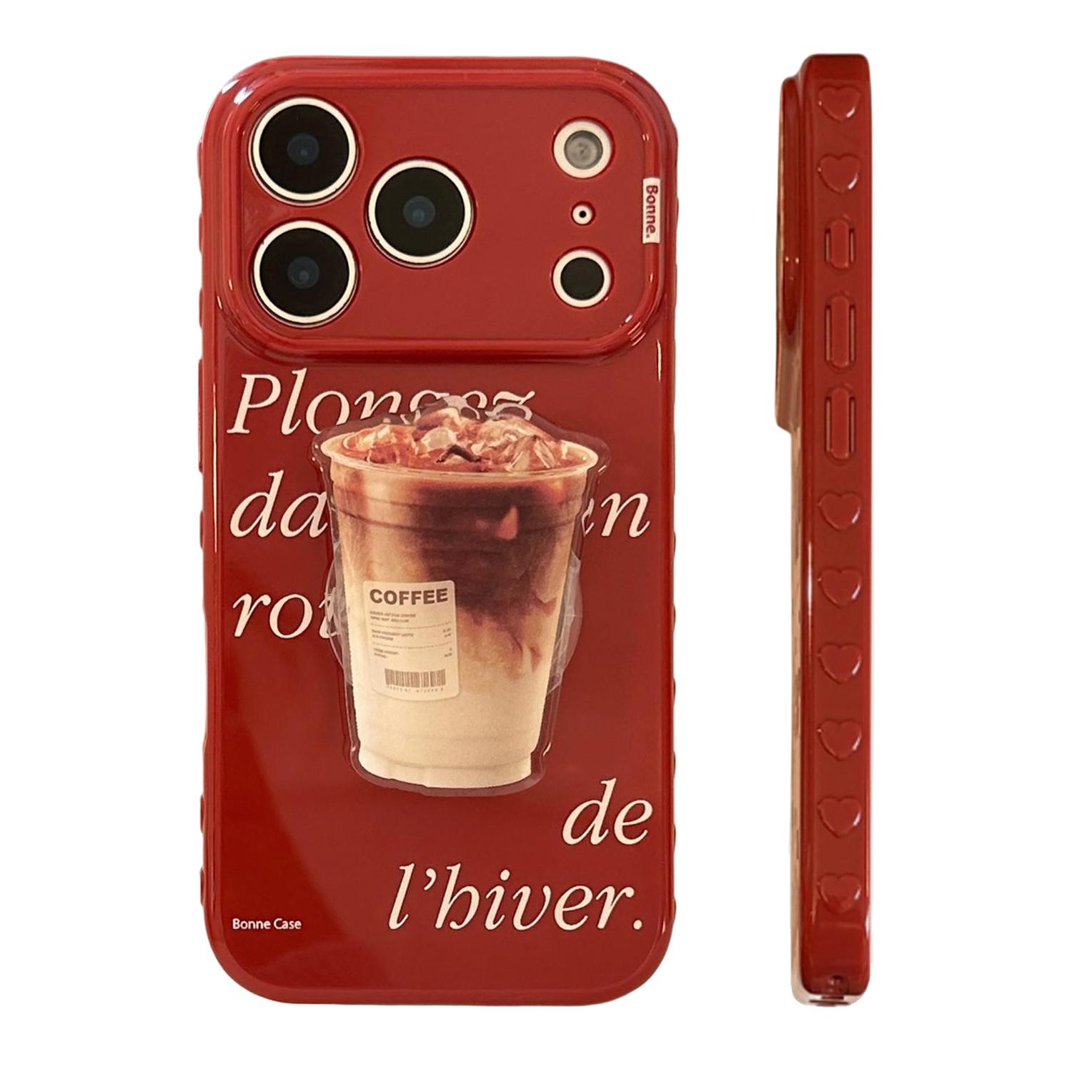 Ретро-чехол для телефона с изображением кофейного киоска для iPhone 16, iPhone 17, iPhone 17 Pro Max iPhone 11 красный