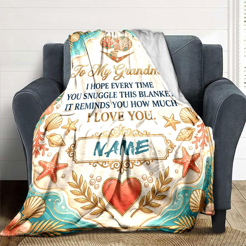 Grandma'S Love Wisdom Blanket Warmthful Decor Great For Sofa Couch Office Bed Picnics Four Seasons Multipurpose Digital Print Birthday Christmas Gift