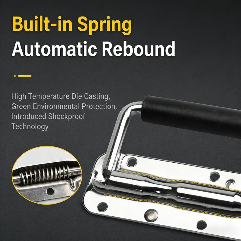 Stainless Steel Thickened Spring Handle Wooden Cabinet Box Door Handle Replacement Heavy Duty Metal Pull Handle