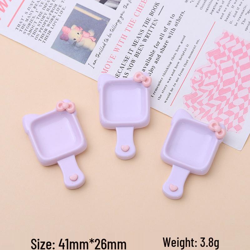 Kitten Cartoon Square Plate DIY Jewelry & Hair Clip Accessories Kit with Resin Glue