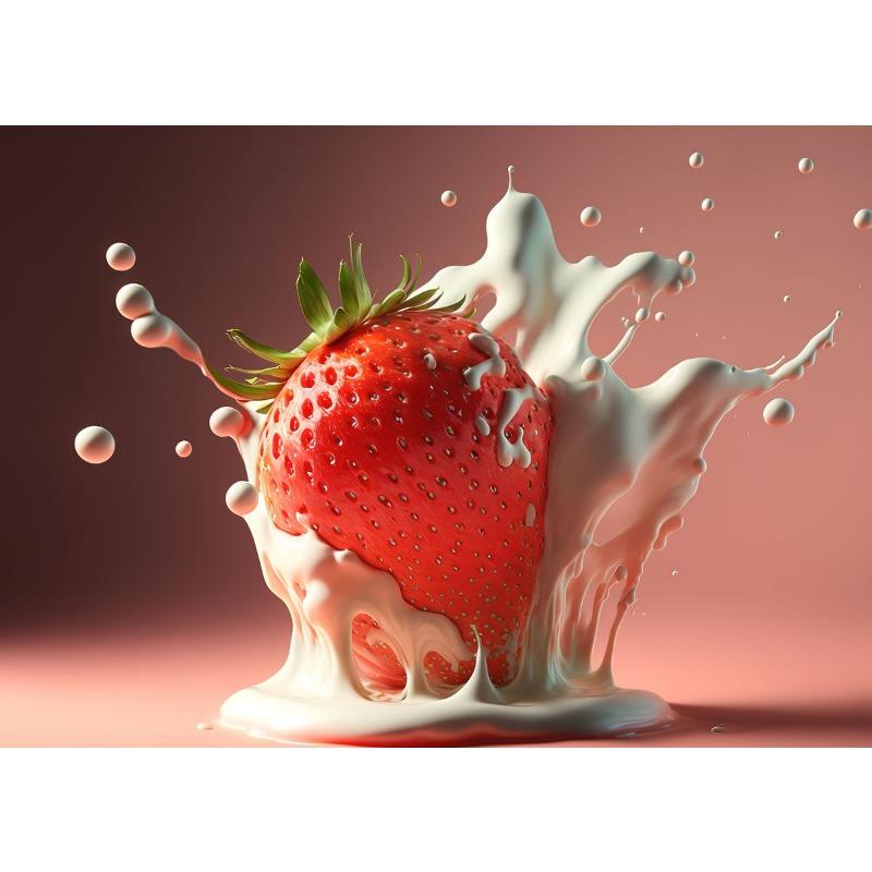 Strawberry Fruit Poster Abstract Red Strawberries Juice Canvas Painting Wall Art for Kitchen Orchard Living Room Home Decor