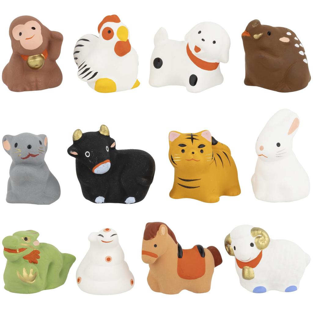 Seto Pottery Company 2026 Zodiac Figurine - Compact Horse Ornament - New Year's Decoration - Good Fortune - Twelve Zodiac Animals - Shohogama S02-17