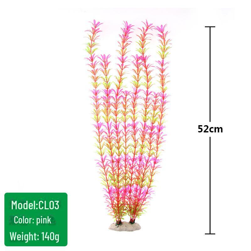 Fish Tank Scenic Background with Decorative Artificial Water Plants, 50cm High