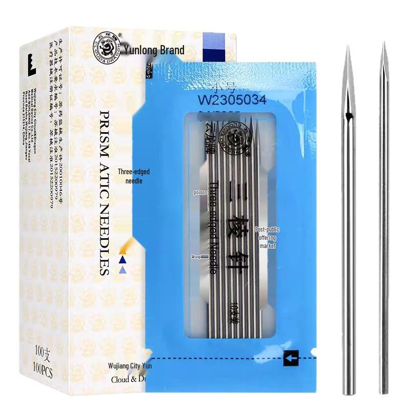 Yunlong Three-Edged Acupuncture Bloodletting Needle - Large & Small Sizes for Chinese Medicine and Cupping