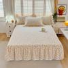 1c Pure Cotton Bed Skirt Floral Style Bed Cover Lace Mattress Protector Skin-friendly Bedspread roupa de cama (No Pillowcase)