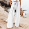 Bohemian Solid Color Drawstring Beach Pants - New Loose Casual Trousers