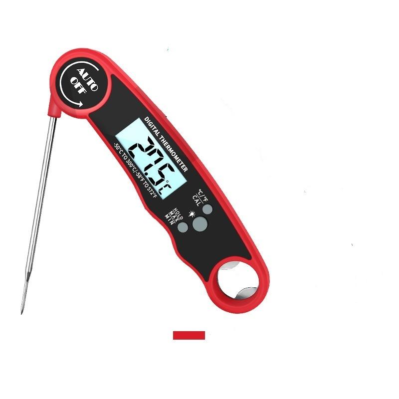 Цифровой термометр для мяса для приготовления, кухонный пищевой термометр для барбекю, гриля, коптильни, фритюра в масле, для конфет, термометр мгновенного считывания красный