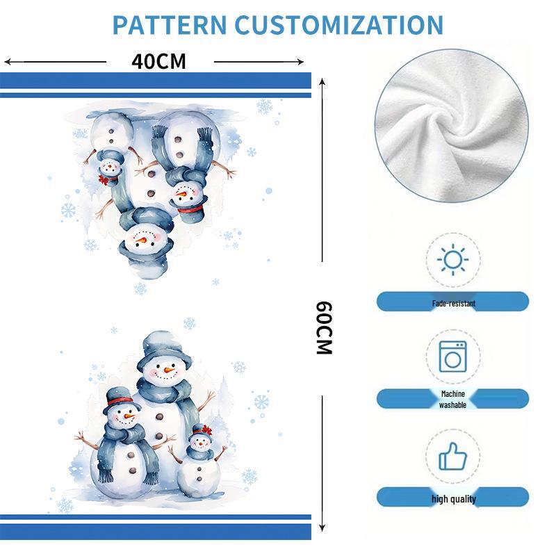 Festive Christmas Print Kitchen Towel & Dish Cloth Set
