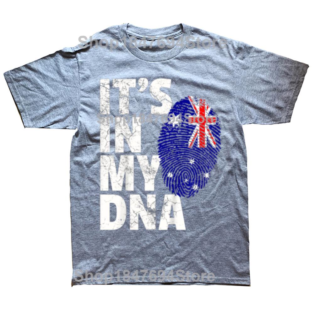 IT'S IN MY DNA Australia Australian Flag T Shirts Summer Style Graphic Cotton Streetwear Short Sleeve Birthday Gifts T-shirt Men