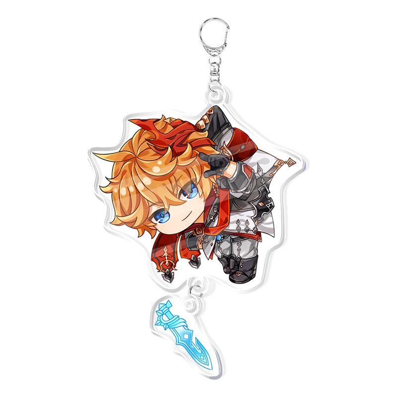 Anime Genshin Impact Porte-clés Acrylique Pendentif Accessoires Présentant les Personnages Yae Miko Xiao Klee Keqing Kazuha Lumine Qualité Premium