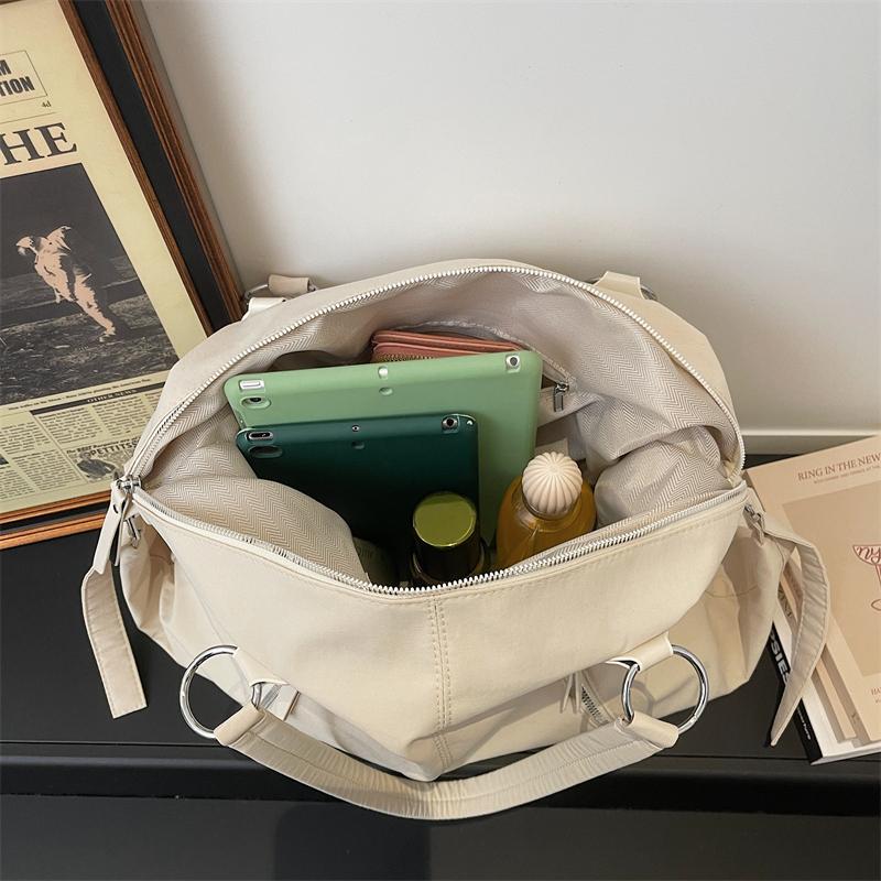 Large Capacity Commuter Bag Women's Shoulder Bag Multi-Zipper Tote Bag