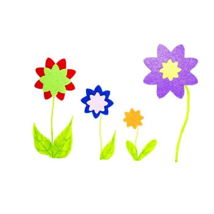 Gommettes en Feutrine - Sodertex - Thème Fleurs - 150 pièces - 10 Couleurs - 1mm