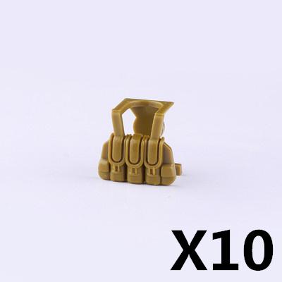 MOC Military Figures Accessories Building Blocks Helmet Night Vision Vest Knee Pads Tactical Belt Protective Mask Toys Kids J068