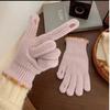 Finger Gloves Women's Winter Warm Gloves Wool Knitted Student Couple Riding Five-Fingered Men's Gloves