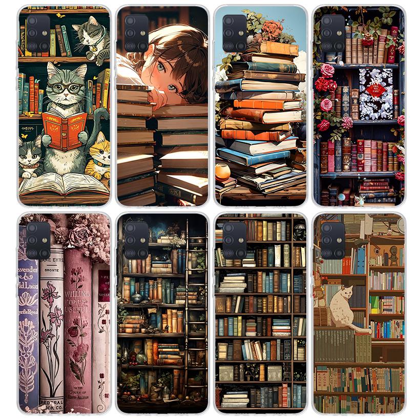 Read Books illustration Reading Phone Case For Samsung Galaxy A12 A52S A42 A32 A22 A51 A50 Note 20 Ultra 10 S10 Plus A71 A70 A31