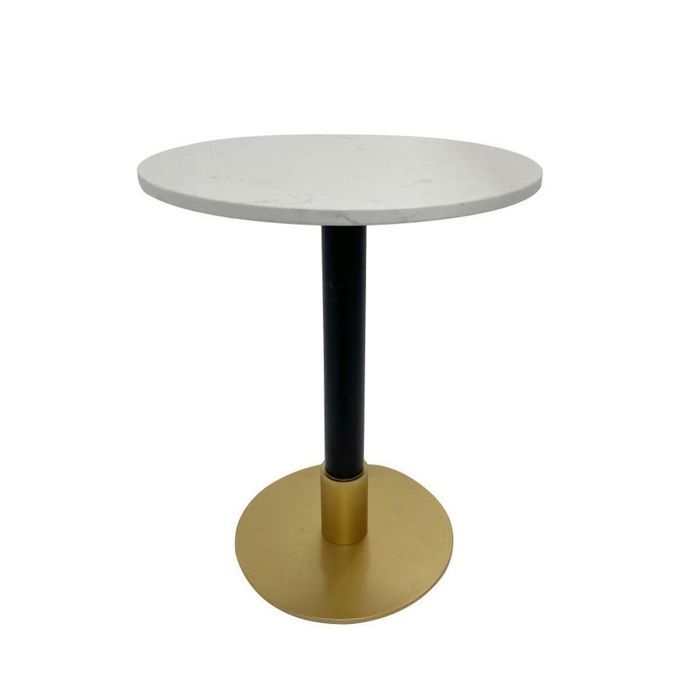 Table d'appoint - DKD HOME DECOR - Métal et Marbre - Rond - Blanc/Noir - Contemporain