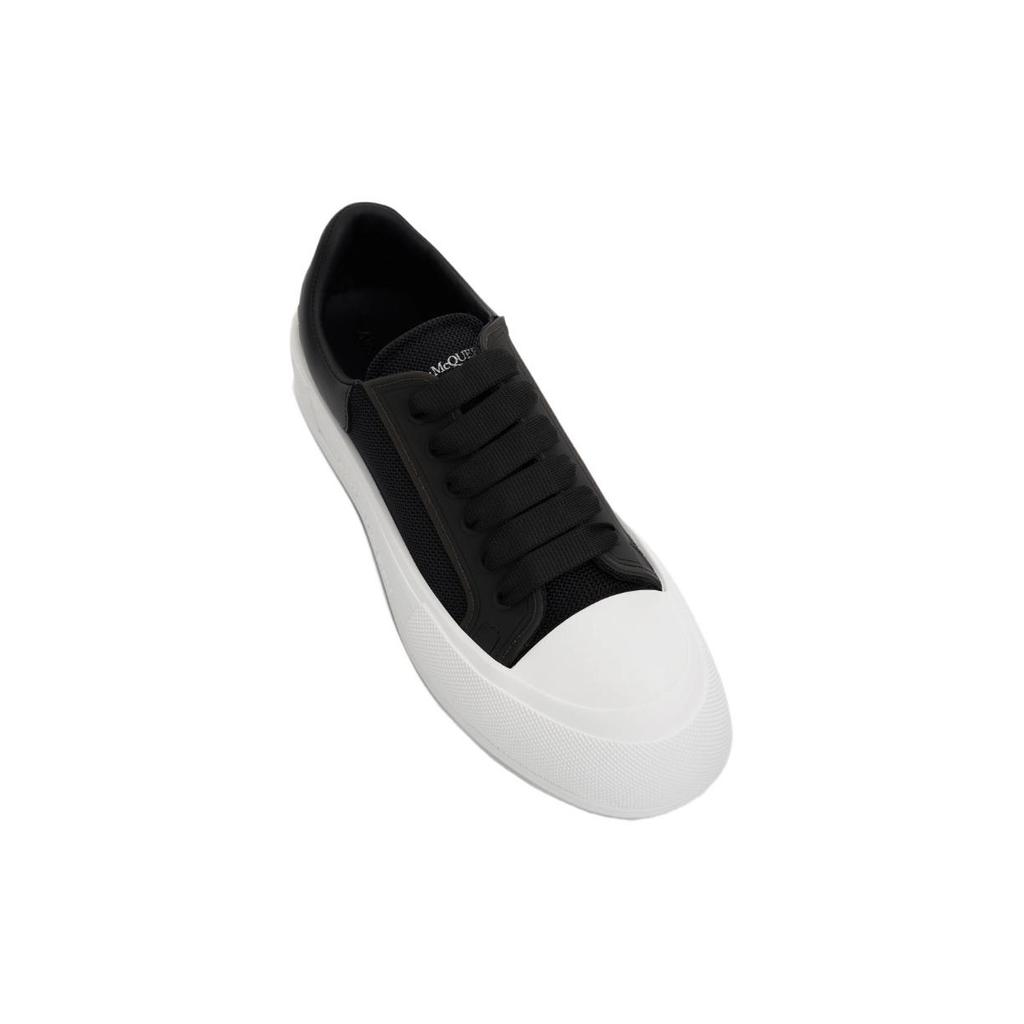 Alexander Mcqueen Deck Lace Up Plimsoll Sneakers 'Core Black White' Men's 711098W4UB31000