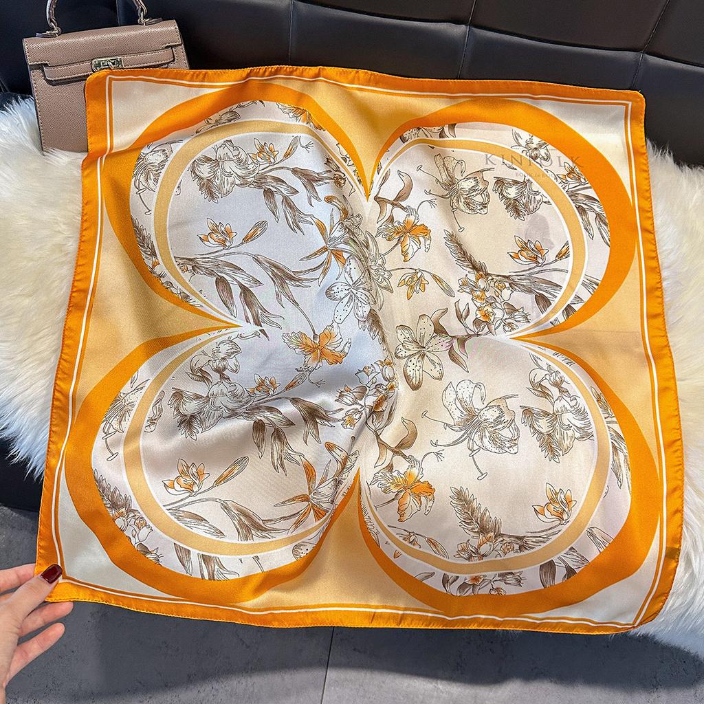 Spring And Autumn Silk Scarf Women'S Ribbon Headgear Hair Accessories Flowers Cashew Nut Flowers Versatile Temperament Advanced