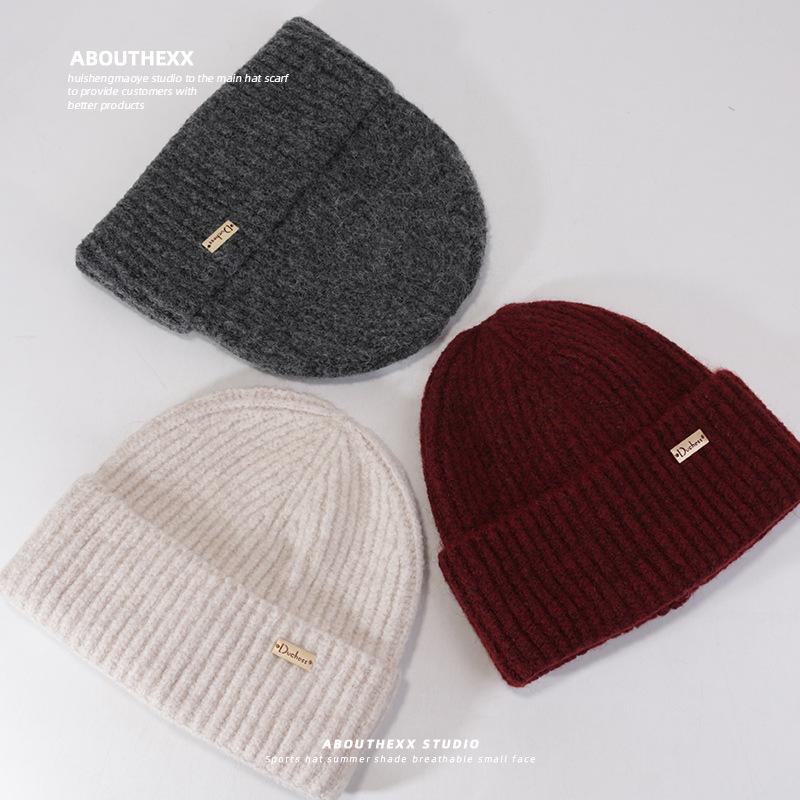 Wool Hat for Women In Winter Small Face Protection Ears and Warm Knitted Hat Outdoor Cold Protection Big Head Flange Hat Men Cold Hat
