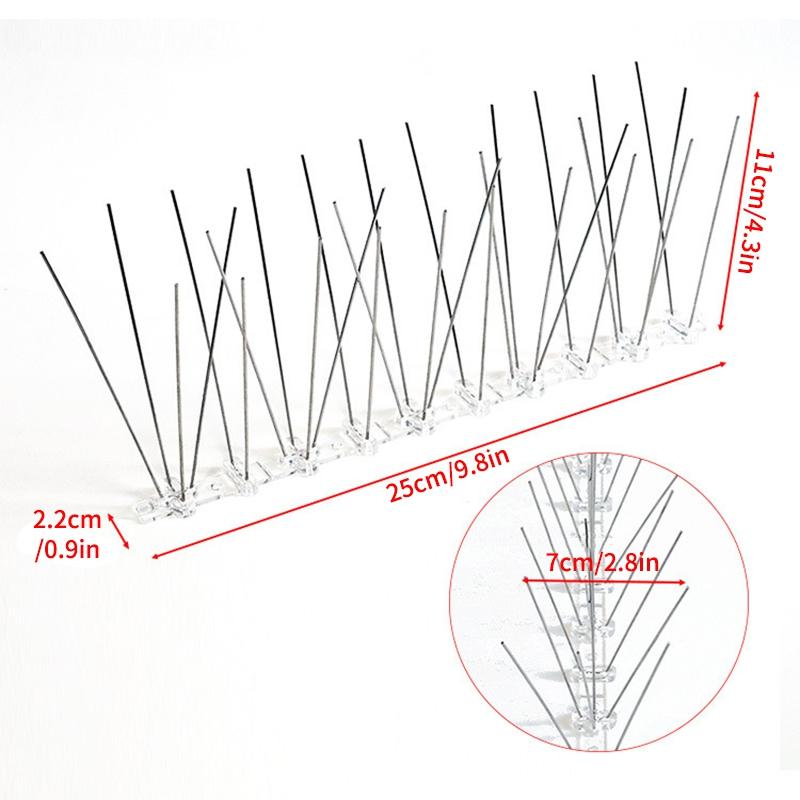 25 см Антиптичьи шипы Отпугиватель Птиц Нержавеющая сталь Птицезащитные гвозди Шипы Балкон Карниз Забор Отпугиватель Голубей