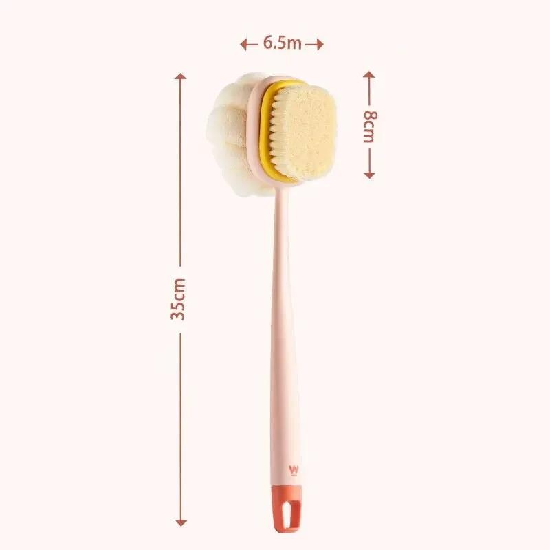 1pc Loofah Back Scrubber, Long Handle Shower Brush for Exfoliation, Deep Clean & Skin Massage, Body Brush with Soft Mesh