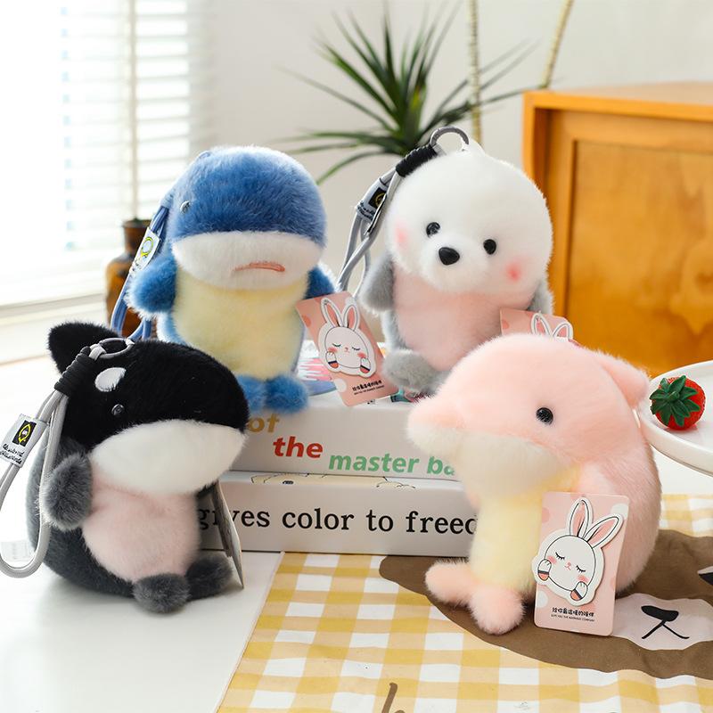 Popular Latest Marine Ally Pendant Series Cute Killer Whale Shark Bag Pendant Seal Decoration Figurine Doll Keychain Present
