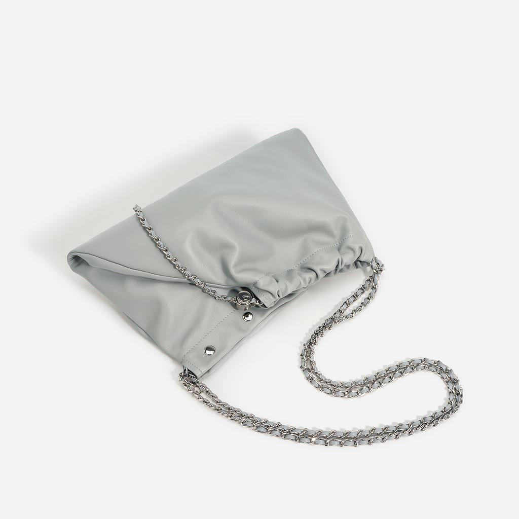 Niche Design Top-layer Leather Cloud Bag Double Bag Garbage Bag One Shoulder Crossbody Simple Fashion Bag Women