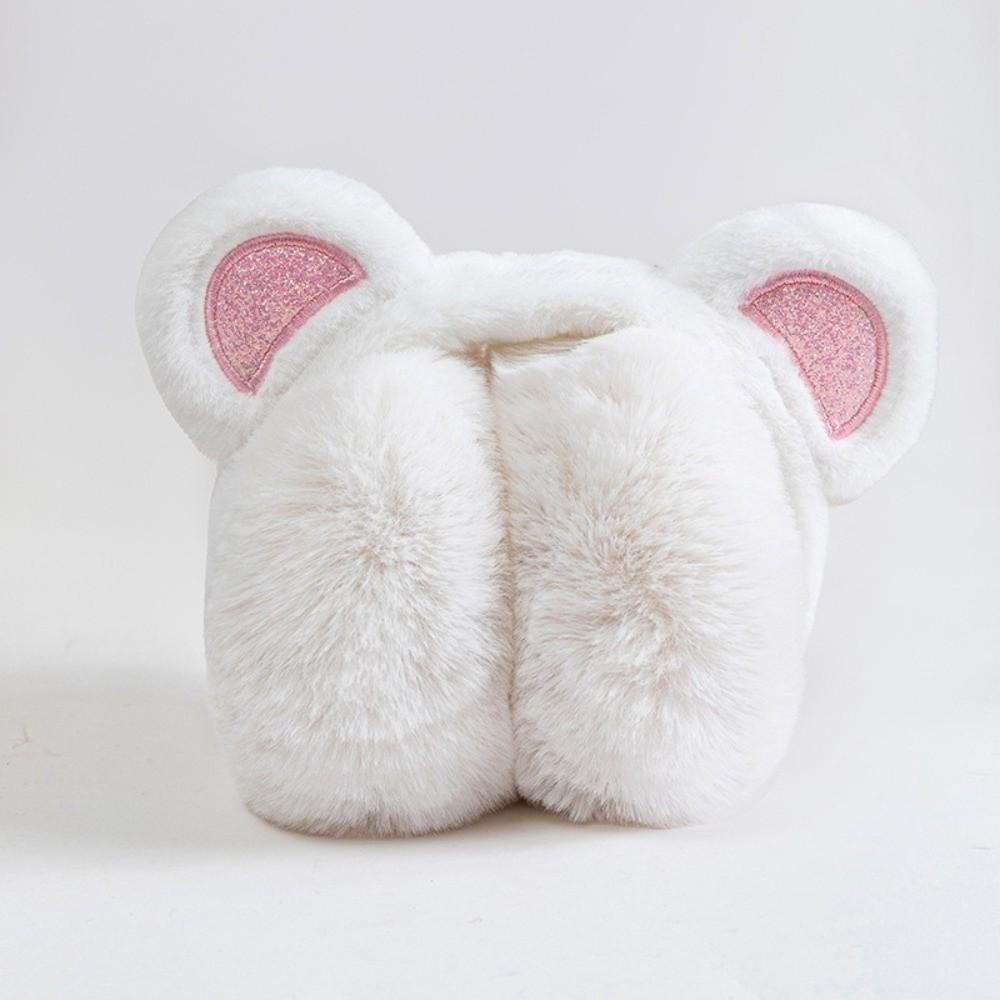 Anti-Freeze Sequins Bear Ear Earmuffs Plush Winter Ear Muffs Cute Ear Cover  for Women Girls