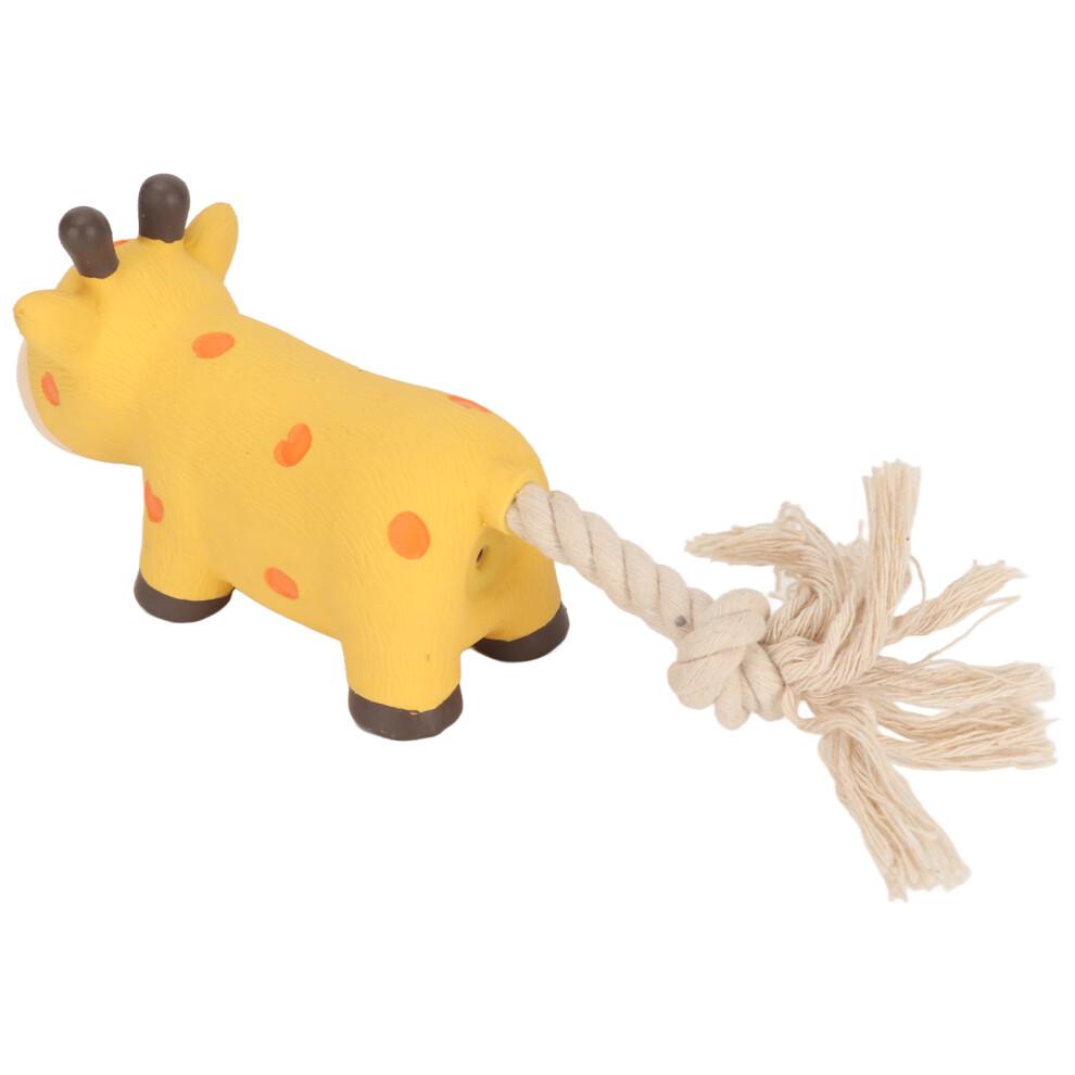 Grunting Latex Dog Toy Interactive Boredom Relief Bite Resistant Squeaky Squeeze Dog Toy with Cotton Rope Tail