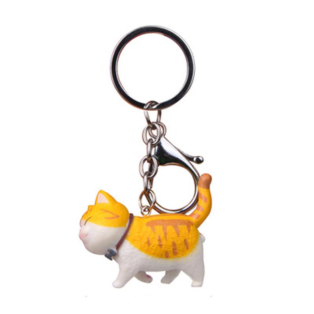 Zinc Zinc Alloy Cute Car Cartoon Animal Bag Hanging Pendant Cat Keyring Keychain Kitten Key Chain