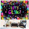 2D Glow in the Dark Party Backdrop for Blacklight Party and Teen Birthday Decor